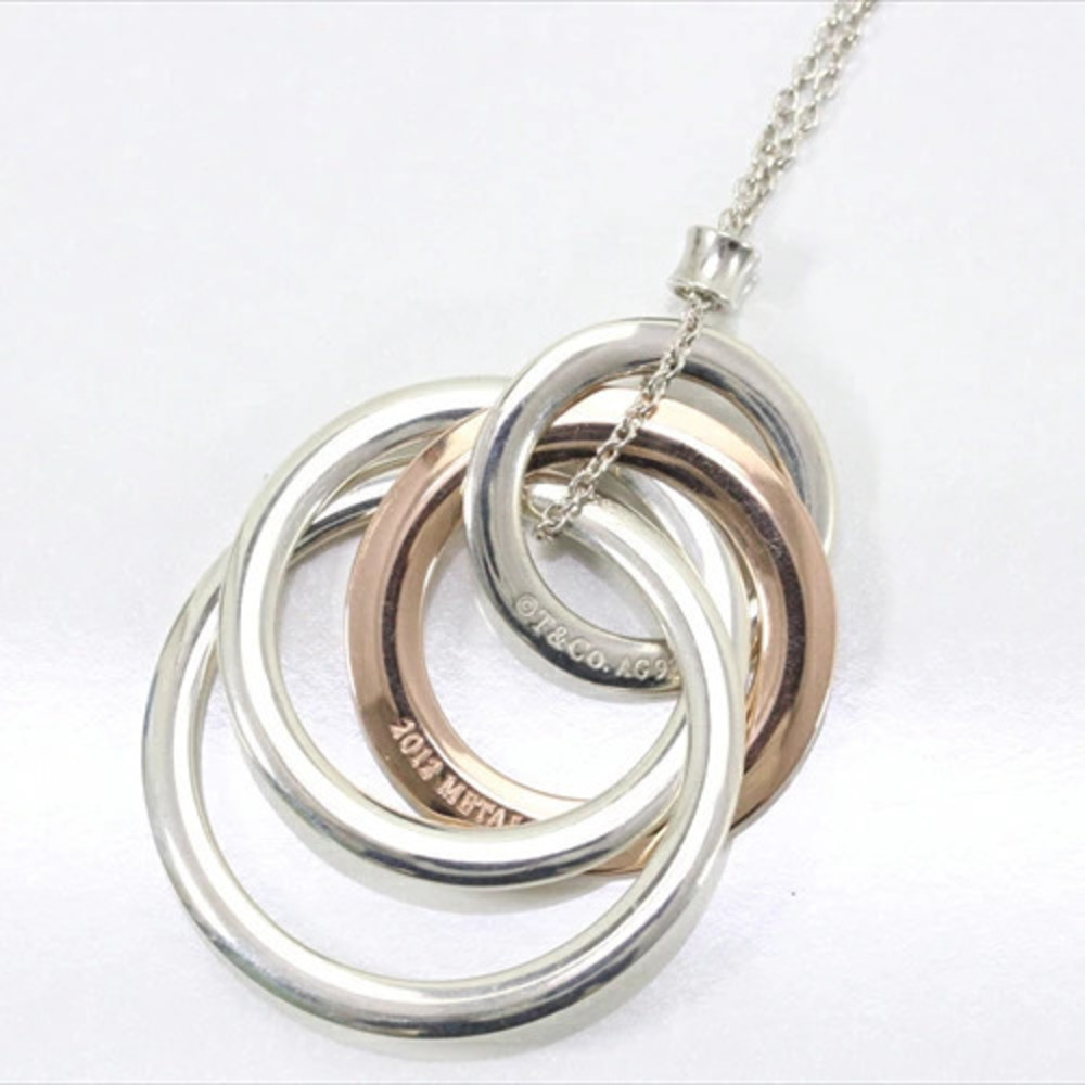 TIFFANY Co Interlocking Circle Necklace strands Sterling Silver